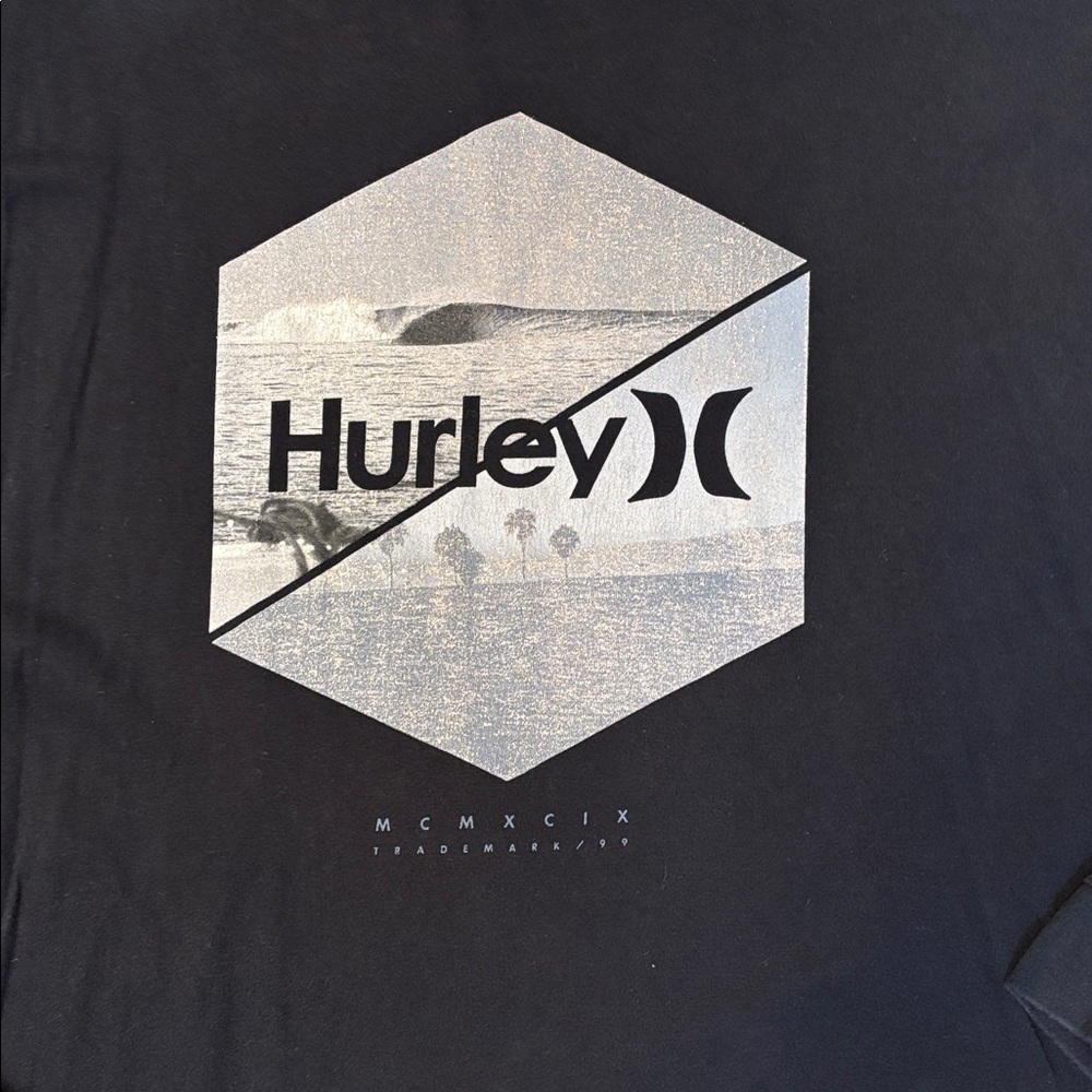 Hurley Athletic Black Graphic Long Sleeve T-Shirt - Picture 3 of 4